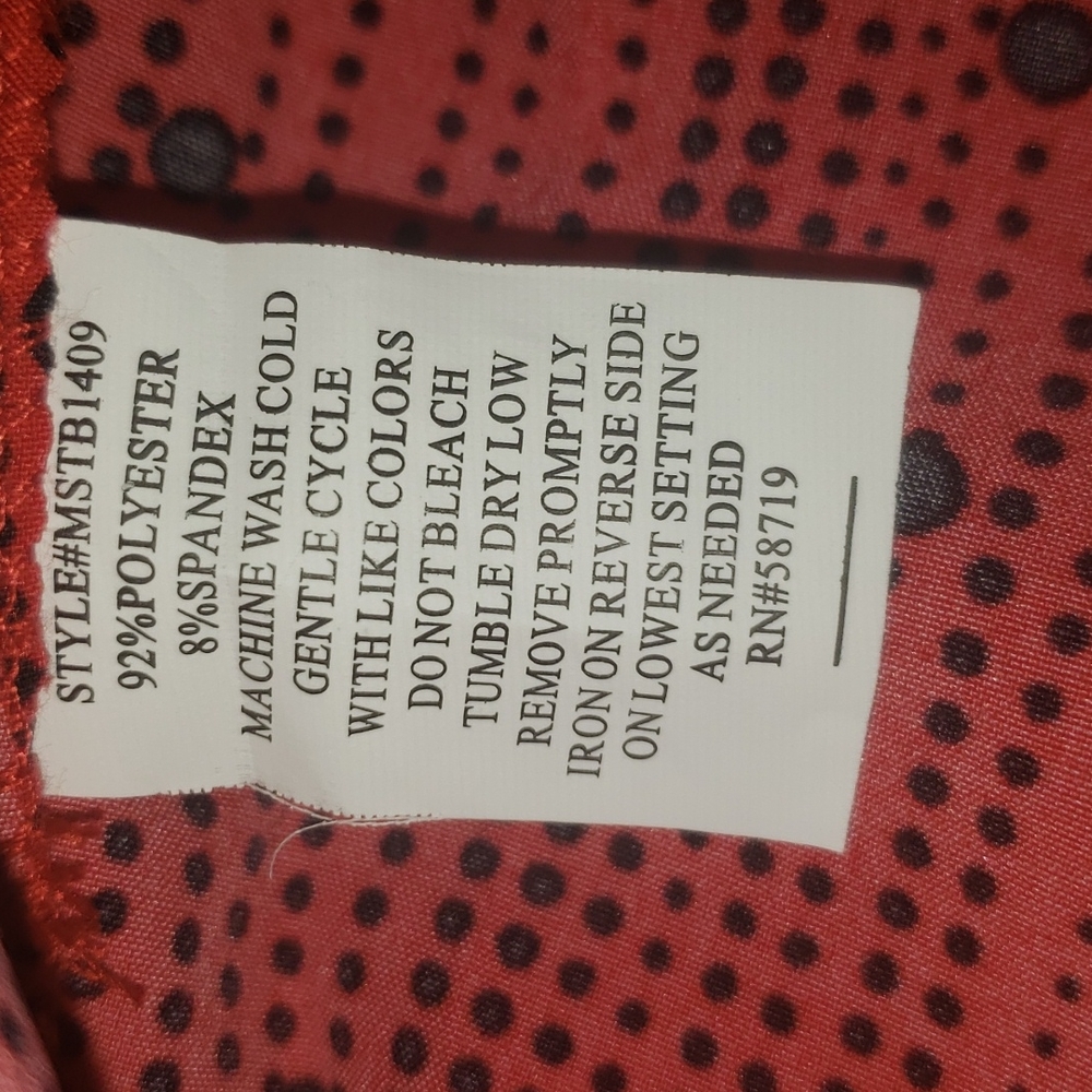 Notations Red Black Polka Dot Button Down Shirt XL - Picture 8 of 11